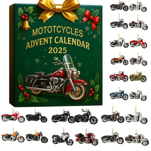 Mototcycles Adventskalender 2025, 24 Tage Countdown bis Weihnachtsgeschenke, Lustiger Har-Ley Adventskalender für Männer Junge Mototcycles Liebhaber (1pc)