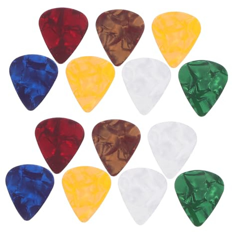VICASKY 30 Stück Teiliges Plektrum aus Resin Gitarre Akustik Bassgitarre Bunte Dünne Fingerplektren für Klare Klangqualität Geeignet für Anfänger Profis und Live auftritte
