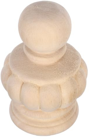 UKCOCO Embout de Poteau en Bois Massif Sculpté Motif Ananas 12X7X7 CM Non Finition Décoratif Ornement de Balustre pour Rénovation D’Escalier Intérieur Style Européen
