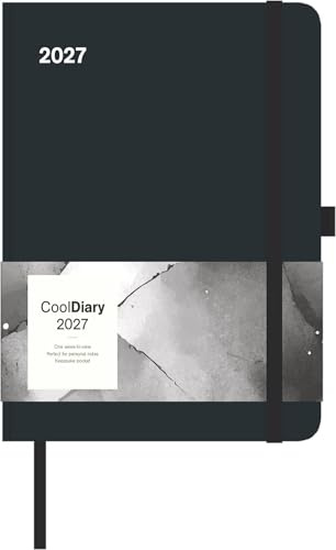 Cool Diary Black 2027: Buchkalender 16x22 cm - Wochenplaner mit 4-sprachigem Kalendarium, internationalen Feiertagen, Stifthalter & Elastikband, für Beruf, Schule & Alltag | Buchkalender 16x22 cm - Wochenplaner mit 4-sprachigem Kalendarium, Feiertagen, Stifthalter & Elastikband, für Beruf & Alltag