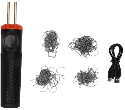 Saldatrice per plastica senza fili con luce LED, riscaldamento rapido, pistola per saldatura plastica per riparazione veicoli, batteria da 4000 mAh, ricarica USB C.