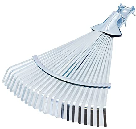 Rastrello Foglie Giardino in Acciaio ZincatoTerra Scopa Utensile Manuale Acessorio Giardinaggio Pulizia