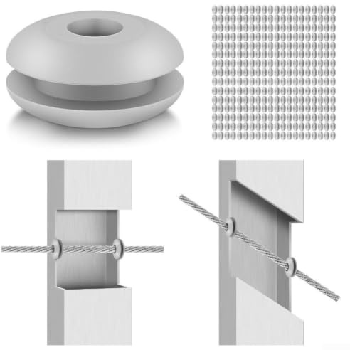 Kabelräcke, gummitätningar 1/8 5/32 3/16, väderbeständiga skyddsmanschetter av elastomer för metallstolpar, fuktskydd för trappräcken och staket utomhus, grå (300 st)