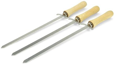 Grillrost.com Das Original Set di 3 spiedini da Barbecue | Spade da Barbecue - l'accessorio Che attira l'attenzione di Ogni appassionato di Barbecue