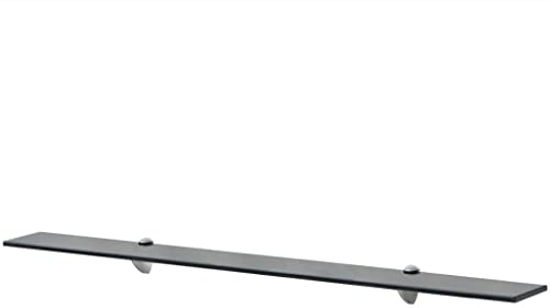 vidaXL Wand Regal Glasregal Glasboden Glasablage Badregal Schwarz 100x20 cm 8 mm