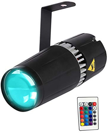 LED pinspot luce,SENLAN 9w RGB 3-in-1 pinspot luce con gobo e raggio - luci di scena da ir remote controller