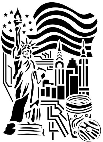 Ideen mit Herz Laser-Kunststoff-Schablone, DIN A4 | perfekt geeignet für Textilgestaltung, Wandgestaltung, Fenster, Papier, Scrapbooking, Kinder, Basteln, DIY (New York)