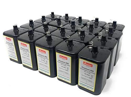 4R25 6V-Blockbatterie Trockenbatterie Ersatz für Nissen Laternenbatterie IEC 4R25 (Nissen 6V-Block 20er Set)