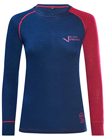 Black Crevice Damen Langarmshirt aus Merino Wolle