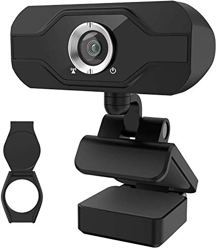 Cámara Web PIPRE para PC con micrófono 1080P FHD, USB Plug-and-Play con Cubierta de privacidad, Adecuado para reuniones de Escritorio y portátiles, Zoom, Skype, Facetime, Windows, Linux y Mac, Negro