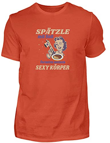 Spätzle avec sauce – Proverbes souabes – Schwaben Cadeaux – T-shirt pour homme, Sunset Orange, XL