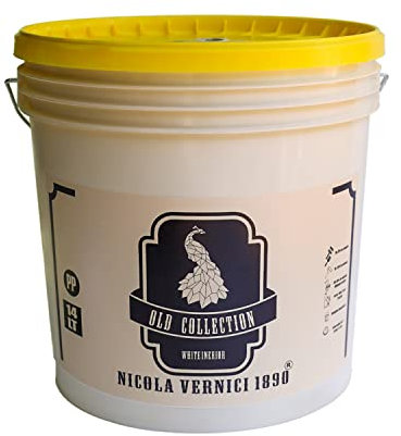 Idropittura Lavabile, Linea Old Collection, Ecologica e Traspirante, Elevata Opacità, Made in Italy, a Base di Acqua, Colore Bianco - Formato 14 lt