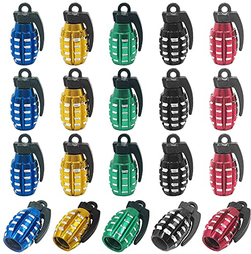 Tire Valve Stem Caps, FineGood 20 Pcs Air Caps Cover for Cars Premium Alloy Universal for Truck Motorcycle SUV and Bike