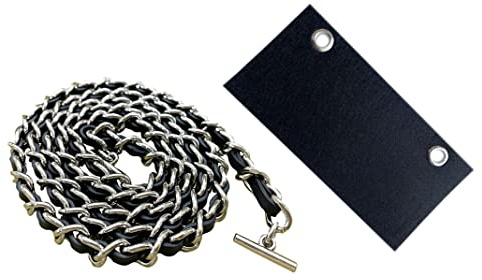 Conversion Kit Real Cowhide Leather Chain+Insert Compatible with Chanel Flap Long Wallet