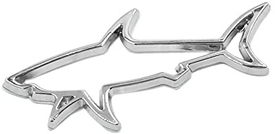 A ABSOPRO Hai Muster Selbstklebende Dekorative Aufkleber 3D Aufkleber Silber Ton