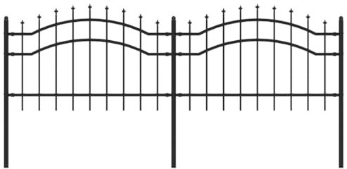 vidaXL Recinzione da Giardino con Punta a Lancia Nera 115cm Acciaio