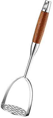 KICHOUSE Stainless Steel Potato Masher Handheld Manual Potato Crusher with Comfortable Grip and Hanging Hole for Kitchen Cooking and Baking