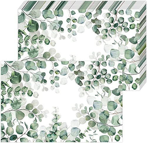 Lot de 50 Sets de Table en Papier Eucalyptus Set de Table jetable Feuilles Vertes Set de Table en Papier Printemps été décoration pour Vacances, fête, Table à Manger, 40x28 cm