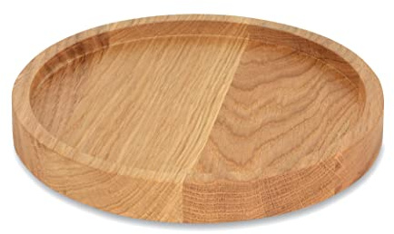 Natuhr Servierplatte Platzteller Holzteller – Plato – Design Serviergeschirr Käseplatte Snackplatte Eiche – 26 cm Durchmesser