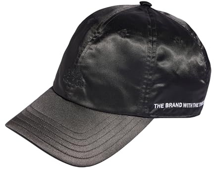 adidas Unisex Satin Baseball Cap, Black/White, S