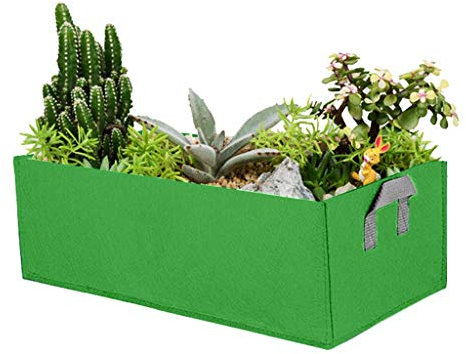 JOEBO Wiederverwendbare Stoff-Pflanzbeete, grüne Filz-Pflanztasche, Hochbeet-Pflanztopf aus Vliesstoff for den Anbau von Gemüse, Obst, Blumen, Kräutern im Freien /298