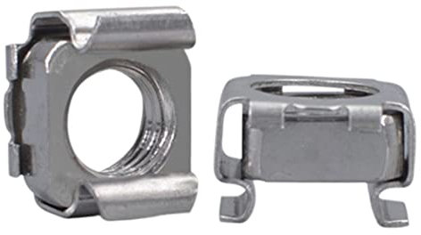 10 Uds M4 M5 M6 M8 304 acero inoxidable cuarteto tuerca flotante Cassette caja elástica tarjeta tuercas enjauladas cuadradas montaje en estante (Size : M6)