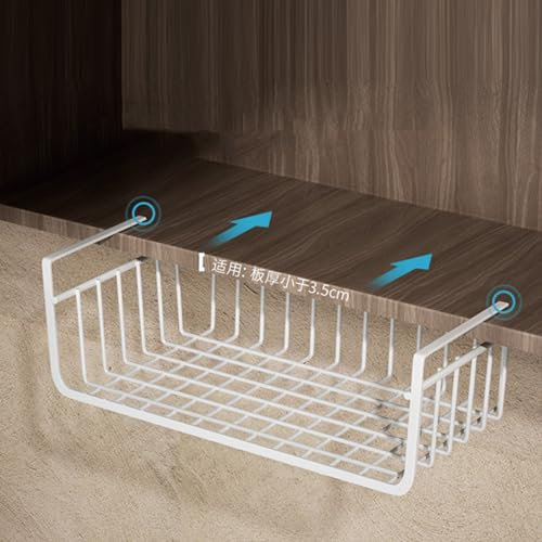 Cesta de Almacenamiento Cesta Colgante de Metal Organizador Cesta Colgante Cestas de Armario Cestas Debajo del Estante para Cocina Despensa Oficina Estantería Ahorro de Espacio,