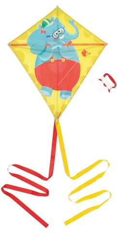 Janod - Cometa Infantil Applepop - Elefante - Forma Rombo - Juego al Aire Libre y de Playa - Juego de Habilidad - Desarrolla la Coordinación - A Partir de 5 Años, J03361