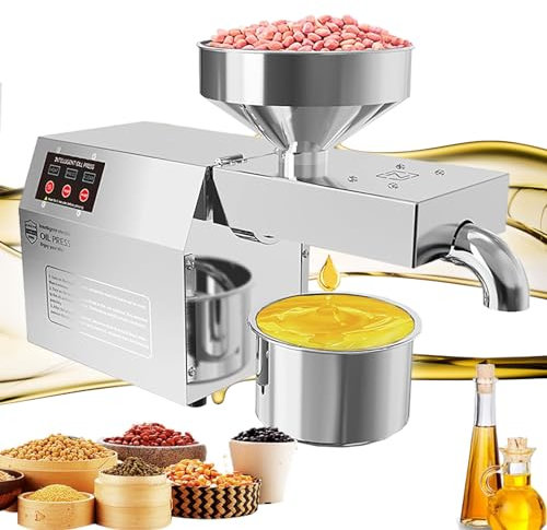 820W Automatic Oil extractor,Cold Hot Press Food Grade Stainless Steel Oil Extractor,Industrial Oil pressing machine,Organic Oil Press Machine for Commercial Home Kitchen,220V