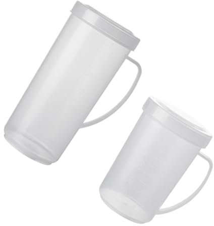 CIYODO Milchbehälter Kunststoff 550ml 800ml Mikrowellengeeignet Kaffeekanne Küchenbedarf Mit Maßskala 2 Stück