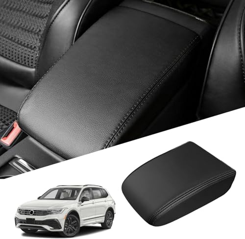 Centrale Bracciolo Copertura Compatibile con VW T-iguan 2 2016-2023 Bracciolo Copri Protezione Console Centrale Guscio Antigraffio - Nero