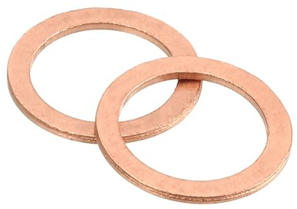 sourcing map 100 arandelas planas M12, cobre de 12 mm de diámetro interior x 16 mm de diámetro exterior x 1 mm de grosor para tornillos de pernos, reparación de fábricas, cocinas, tiendas y