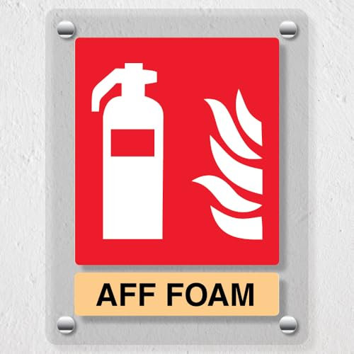 V Safety General AFF - Extintor de espuma (150 x 200 mm, acrílico de plexiglás fundido, transparente)