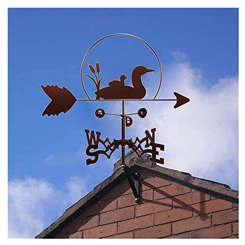 XINYUNFEI Girouette de Jardin Exterieur Weathervane en Acier Inoxydable, Ornement De Canards, Vanière Météorologique Mesure Professionnelle, Toit De L'outil, Jardin