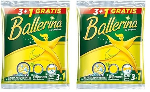 Ballerina - Bayeta Amarilla 3+1 Unidades - La Original (Paquete de 2)