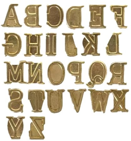Gihioue Buchstaben Zum Brandmalen, HotStamps-Set Mit Großbuchstaben, Brandmalwerkzeug Aus Reinem Kupfer Zum Brandmalen Und Personalisieren Von, Leder Und Anderen Oberflächen