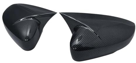 BGRVCKS Für VW Für Polo MK5 6R 2009 2010 2011 2012 2013 Seitenrückspiegel-Abdeckkappen Schalenverkleidung OX-Horn-Stil Außen Auto Außenspiegelabdeckung(Karbonfasermuster)