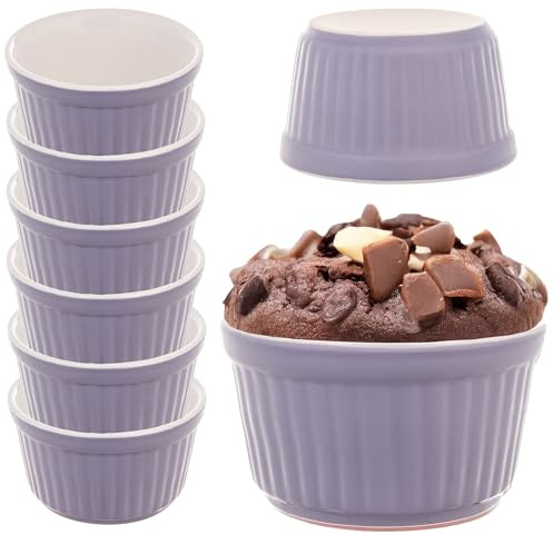KADAX Soufflé Set di 6 pirottini in ceramica per crema Brulee, Souffle & Ragout Fin (Lila)