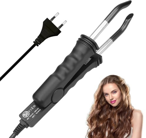 KQWVZ Herramienta Para Extensiones De Cabello, 100-240v Conector De Extensión De Cabello, 200°C Plancha Para Extensiones De Keratina Profesional, Para Extensiones De Cabello Domésticas (Negro)
