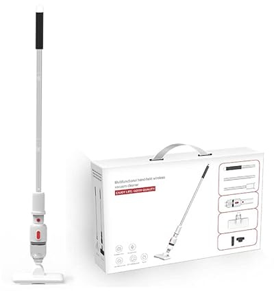 Aspirateur et serpillière sans Fil améliorés, Balai Tout-en-Un, Puissant Balai à Main Rechargeable par USB pour Le Nettoyage des sols en Bois Dur et Les Poils d'animaux (Blanc)