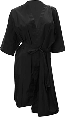 Black Cloth Salon Robe Hairdressing Tunic for Beauty Work | Simple Casual Design, Easy to Wear and Take, Practical Stylish Choice for Salon and Spa Use
