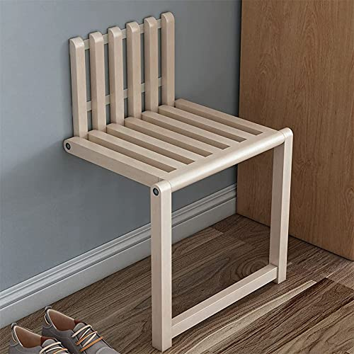 Sedia pieghevole salvaspazio in legno massello, sgabello da parete con gambe di supporto, portata 150 kg, perfetta per corridoi e ingressi, durevole ed elegante
