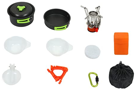 Juego de utensilios de cocina para acampar, olla portátil antiescaldado de alta resistencia de calidad alimentaria, juego de sartén para pícnic al aire, Camping, mochilero y