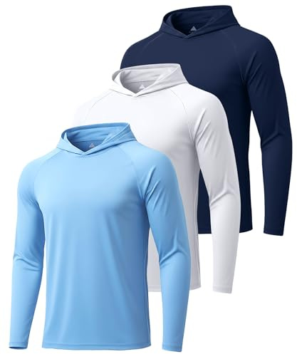 ZITY Long Sleeve Fishing Shirts for Men Mens Sun Shirts UPF 50+ Rash Guard Long Sleeve Sun Protection Hoodie SPF UV Fishing Hiking Shirt Men