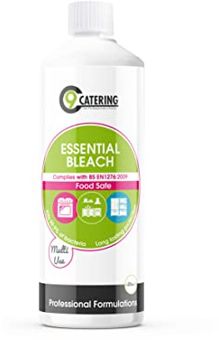 C 9 Catering Essential Bleach - 1 Litre | Strong Cleaning Agent for Kitchens, Toilets, Drains & Hard Surfaces, Ideal for Kitchens, Commercial & Household Hygiene