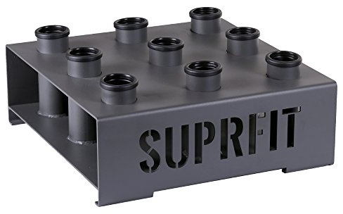Suprfit Birger Hantelständer - vertikale Langhantelstangen Halterung für 9 Stangen, geeignet für Hantelstangen mit 50 mm Durchmesser, gummierte Bodenfläche, stabil und kippsicher, Stahl