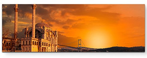 Paul Sinus Art Leinwandbilder | Bilder Leinwand 120x40cm Ortaköy-Moschee bei Dämmerung – Istanbul