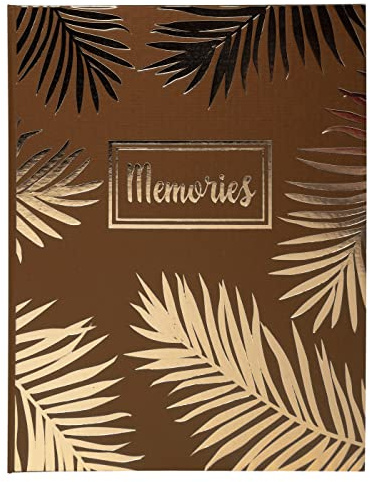 Exacompta - Ref. 209E - 1 libro de visitas Palma - Formato vertical 27 x 22 cm - Borde dorado con título Memories en letras doradas - 100 páginas blancas lisas - Color: Dorado