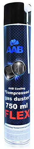AABCOOLING Bomboletta Aria Compressa FLEX 750ml - Con un Tubo Flessibile, Pulisci Tastiera, Pulizia Contatti, Spray per Contatti Elettronici