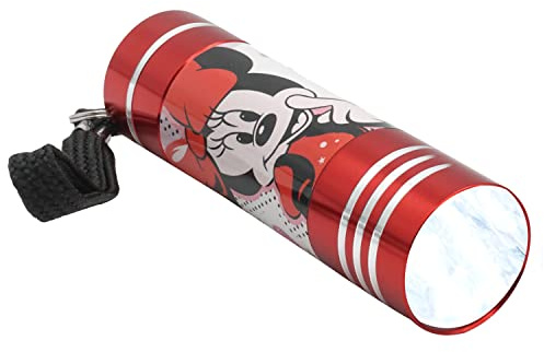 Lampe torche rouge Minnie Mouse, lampe de poche LED en aluminium de 8,7 cm, veilleuse réutilisable pour enfants, cadeaux de Noël et d'anniversaire à partir de 3 ans